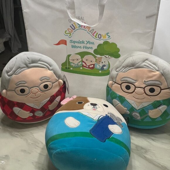 Warren Buffett Charlie Munger Omaha Dog Squishmallow 10" 2025 Berkshire Hathaway - Picture 6 of 16